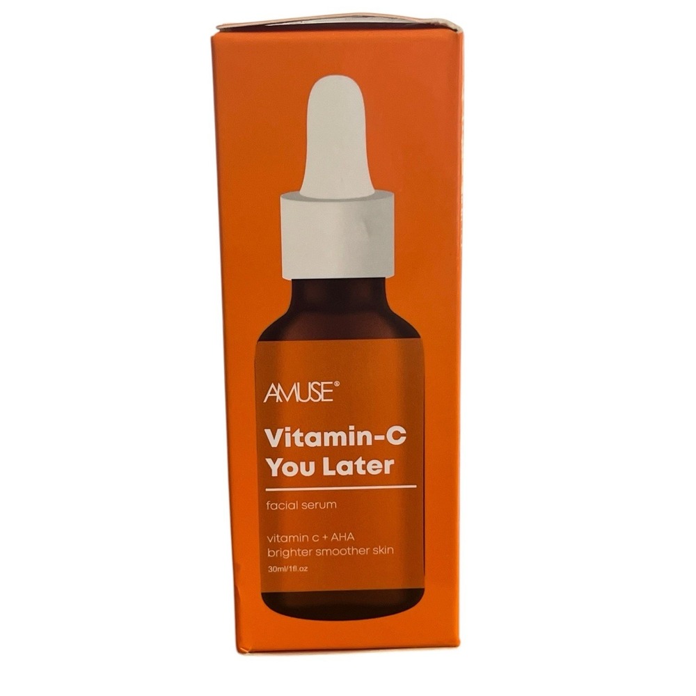 Amuse Vitamin C You Later Facial Serum‎ + AHA New in Box 1 fl oz